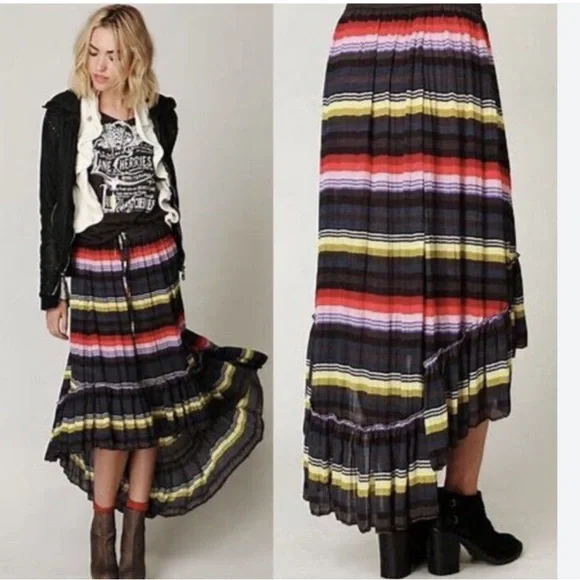 Free People Colorful Striped Maxi Skirt - Picture 2 of 10